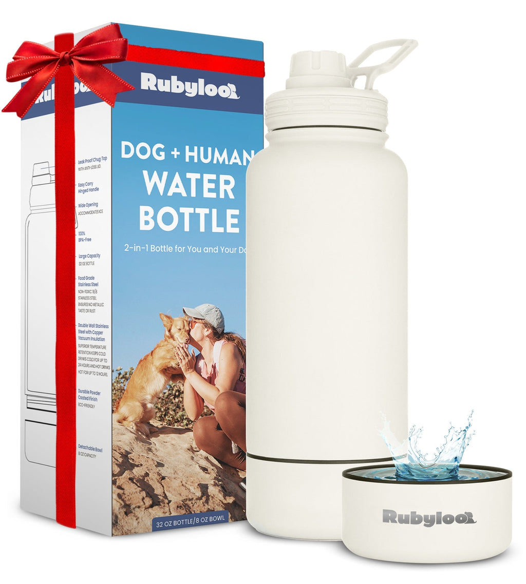 Dog + Human Water Bottle with Detachable Dog Bowl