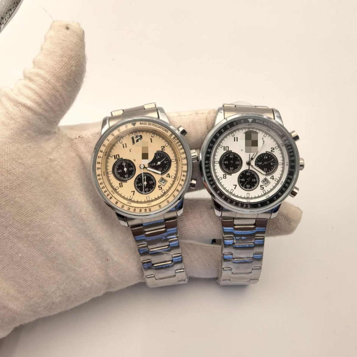 Six-hand Chronograph Quartz Watch With A Leather Strap