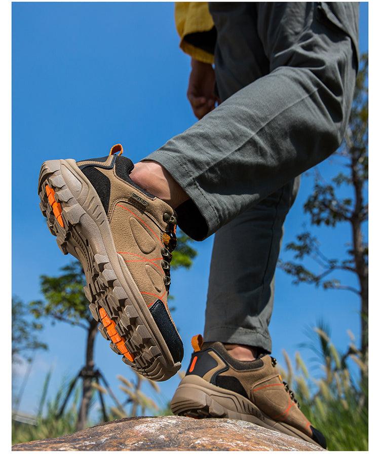 Waterproof Hiking Boots Mens Casual Shoes Walking Climbing Hiking Mountain Sport Boots Hunting Mens Slip-Resistant Climbing Shoes Lightweight Walking Shoes